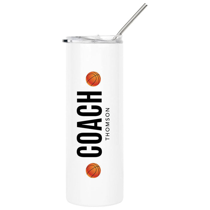 Custom Teacher Appreciation Skinny Tumbler with Lid and Straw for Gifts-Set of 1-Andaz Press-Best Teacher Ever-