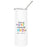 Custom Teacher Appreciation Skinny Tumbler with Lid and Straw for Gifts-Set of 1-Andaz Press-It Takes A Big Heart To Help Shape Little Minds-
