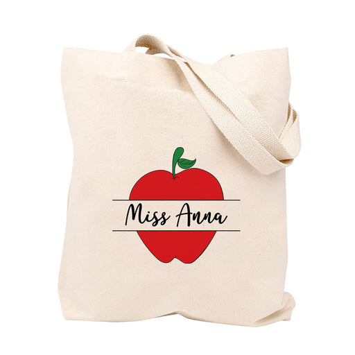 Custom Teacher Appreciation Tote Bags Cute Boho Teacher Tote Bag, Best Teacher Gifts-Set of 1-Andaz Press-Apple-