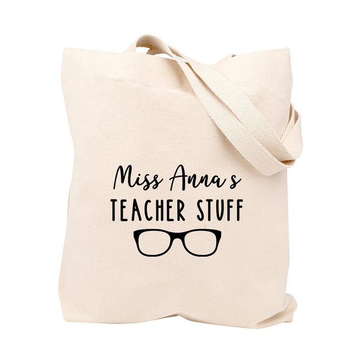 Custom Teacher Appreciation Tote Bags Cute Boho Teacher Tote Bag, Best Teacher Gifts-Set of 1-Andaz Press-Teacher Stuff-