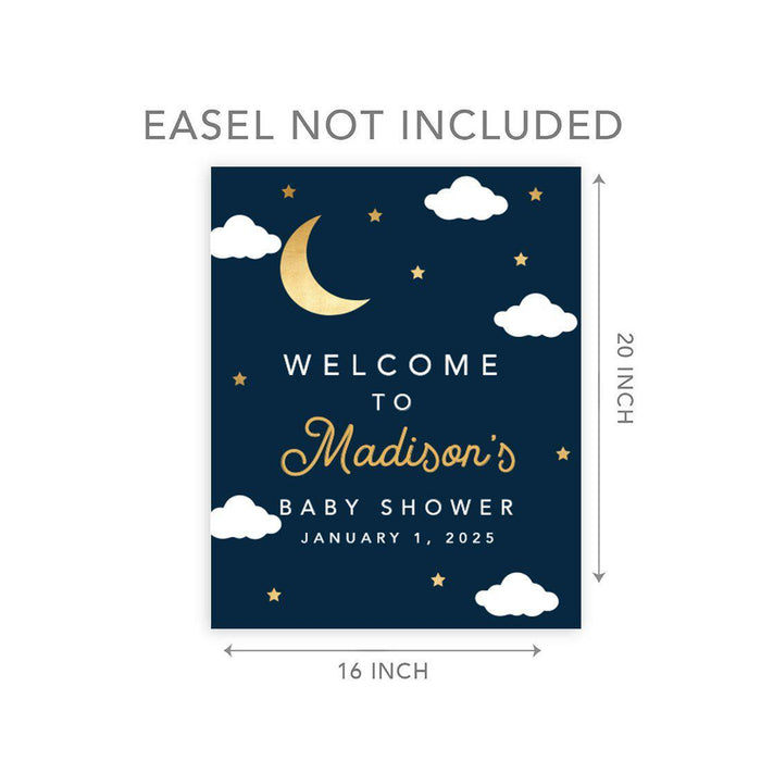 Custom Twinkle Twinkle Little Star Baby Shower Canvas Welcome Signs-Set of 1-Andaz Press-Twinkle Twinkle Little Star-