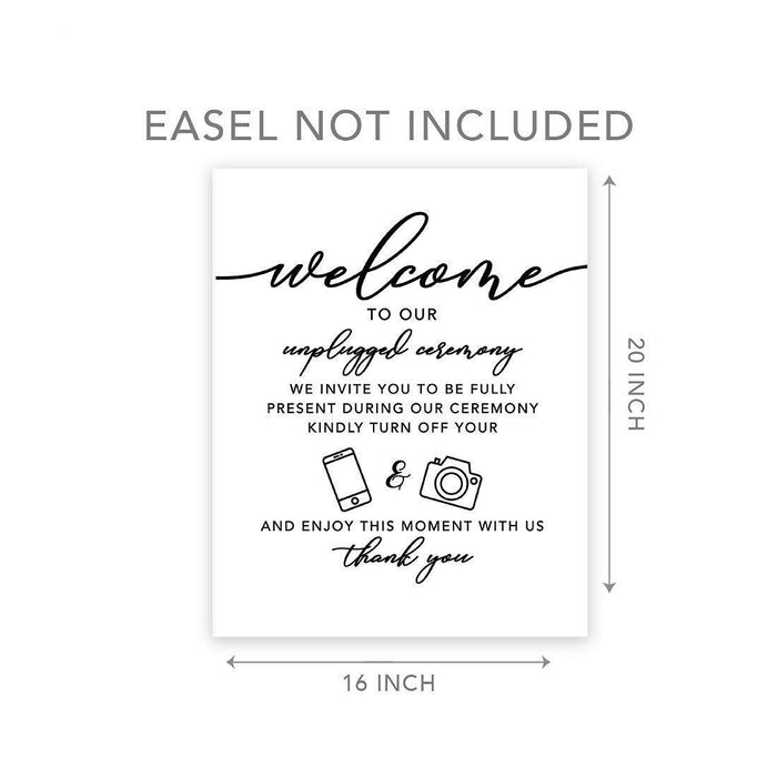 Custom Unplugged Ceremony Canvas Wedding Signs-Set of 1-Andaz Press-Enjoy This Moment With Us-