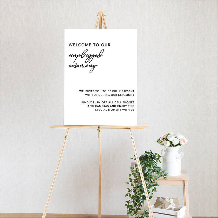 Custom Unplugged Ceremony Canvas Wedding Signs-Set of 1-Andaz Press-Enjoy This Moment With Us-