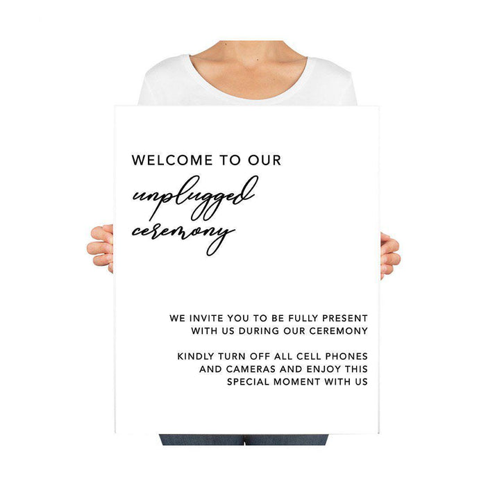 Custom Unplugged Ceremony Canvas Wedding Signs-Set of 1-Andaz Press-Enjoy This Moment With Us-