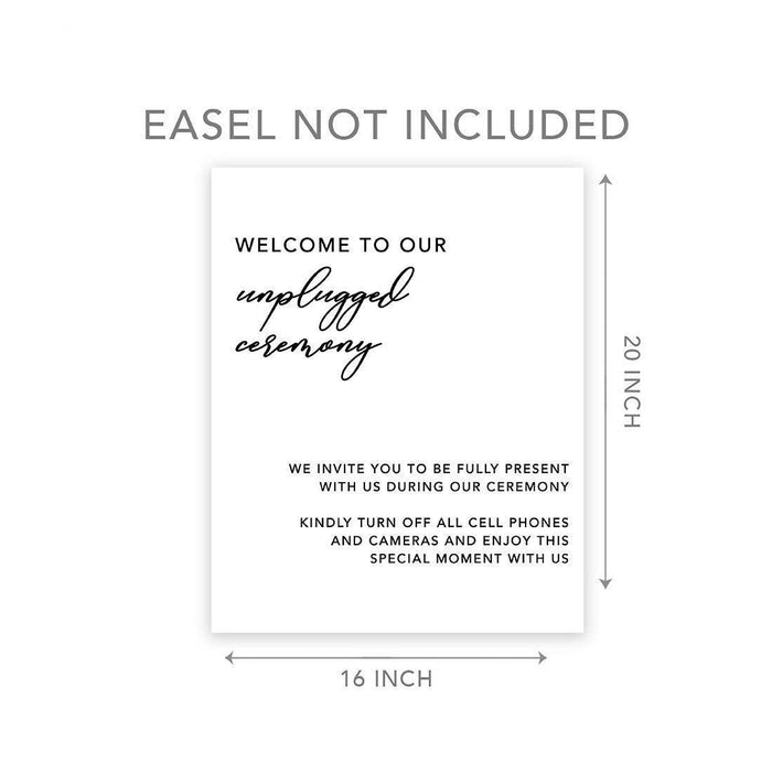 Custom Unplugged Ceremony Canvas Wedding Signs-Set of 1-Andaz Press-Enjoy This Moment With Us-