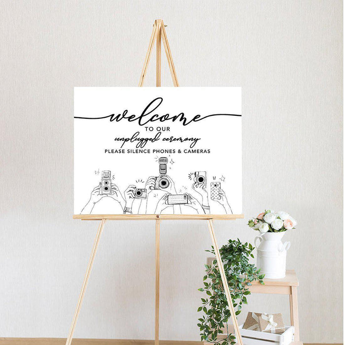 Custom Unplugged Ceremony Canvas Wedding Signs-Set of 1-Andaz Press-Enjoy This Moment With Us-