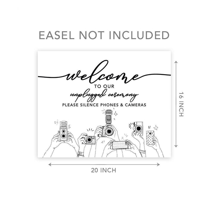 Custom Unplugged Ceremony Canvas Wedding Signs-Set of 1-Andaz Press-Enjoy This Moment With Us-