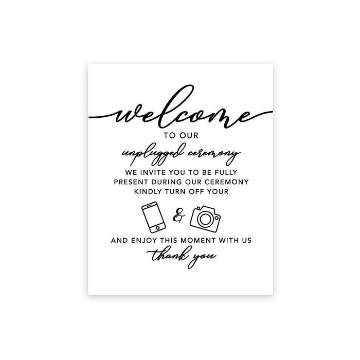 Custom Unplugged Ceremony Canvas Wedding Signs-Set of 1-Andaz Press-Enjoy This Moment With Us-