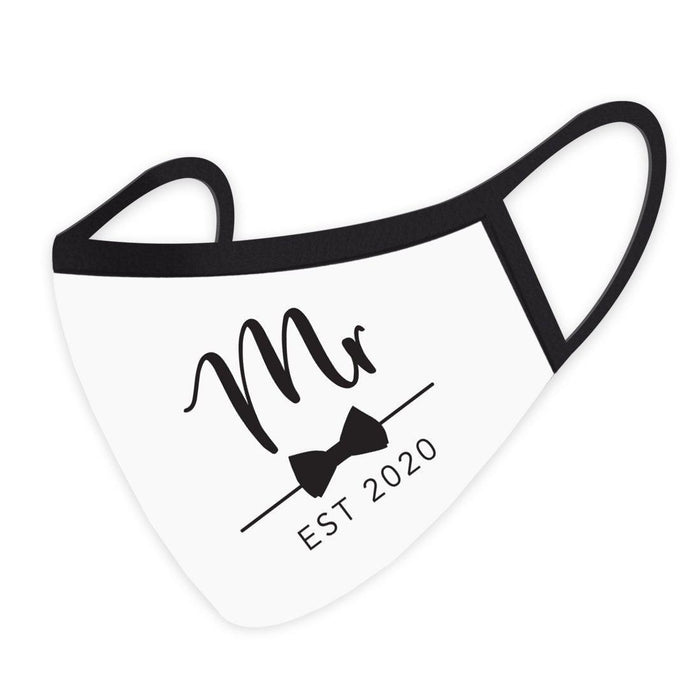 Custom Wedding Collection Face Mask, Reusable White Cloth Face Masks with 1 Replaceable PM 2.5 Protection Filter-Set of 1-Andaz Press-Quarantined-