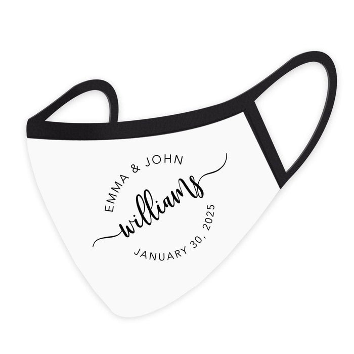 Custom Wedding Collection Face Mask, Reusable White Cloth Face Masks with 1 Replaceable PM 2.5 Protection Filter-Set of 1-Andaz Press-Quarantined-