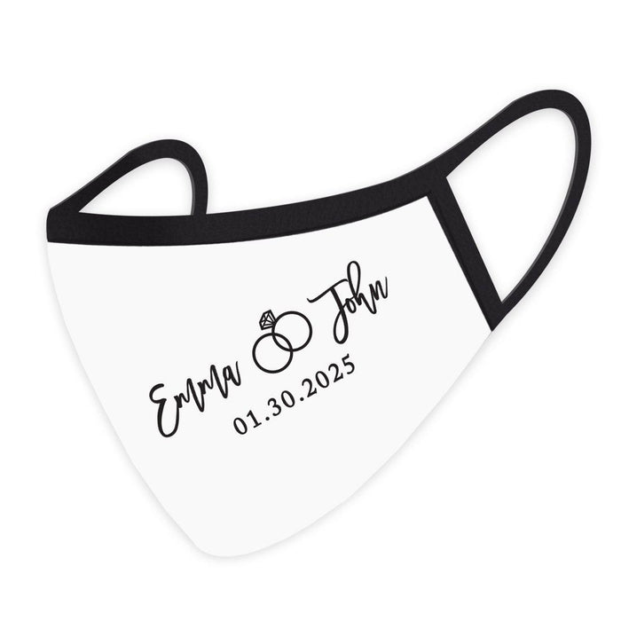Custom Wedding Collection Face Mask, Reusable White Cloth Face Masks with 1 Replaceable PM 2.5 Protection Filter-Set of 1-Andaz Press-Quarantined-