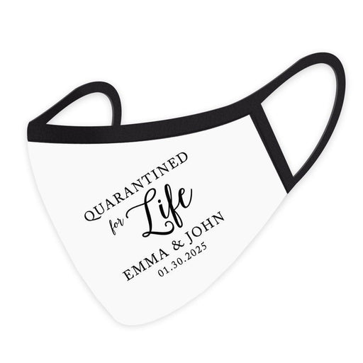 Custom Wedding Collection Face Mask, Reusable White Cloth Face Masks with 1 Replaceable PM 2.5 Protection Filter-Set of 1-Andaz Press-Quarantined-