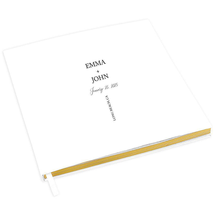 Custom Wedding Guestbook with Gold Accents, White Guest Sign in Registry – 44 Designs-Set of 1-Andaz Press-Modern Design-
