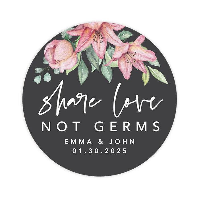 Custom Wedding Round Circle Label Stickers, You Can't Quarantine Love, Wedding Favor Label Stickers-Set of 120-Andaz Press-Quarantine Love-