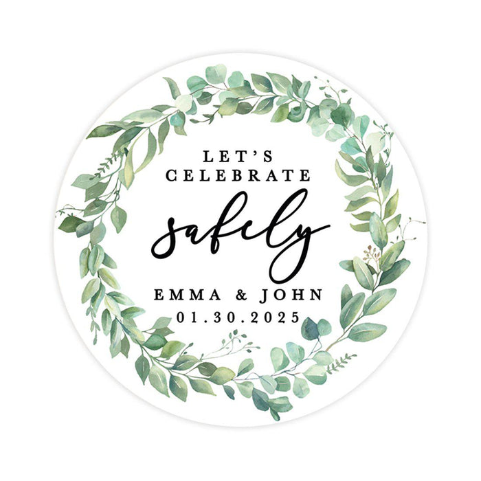 Custom Wedding Round Circle Label Stickers, You Can't Quarantine Love, Wedding Favor Label Stickers-Set of 120-Andaz Press-Quarantine Love-