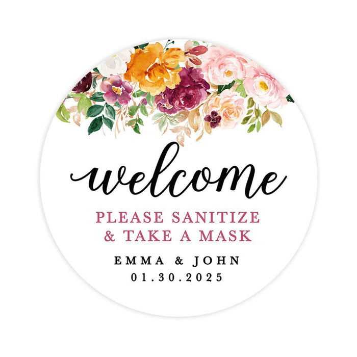 Custom Wedding Round Circle Label Stickers, You Can't Quarantine Love, Wedding Favor Label Stickers-Set of 120-Andaz Press-Quarantine Love-