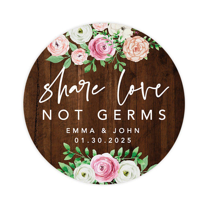 Custom Wedding Round Circle Label Stickers, You Can't Quarantine Love, Wedding Favor Label Stickers-Set of 120-Andaz Press-Quarantine Love-
