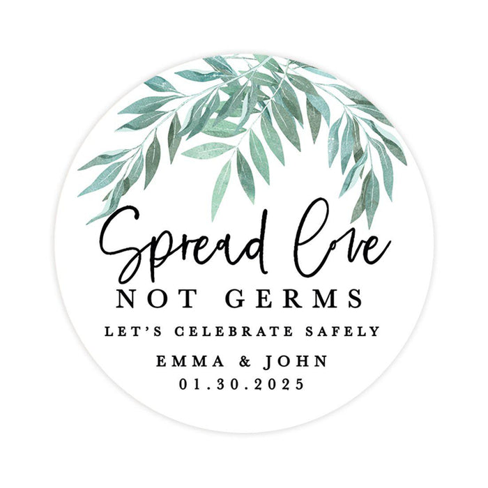 Custom Wedding Round Circle Label Stickers, You Can't Quarantine Love, Wedding Favor Label Stickers-Set of 120-Andaz Press-Quarantine Love-