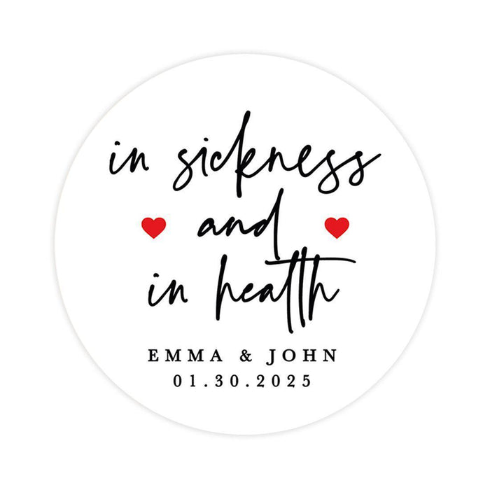 Custom Wedding Round Circle Label Stickers, You Can't Quarantine Love, Wedding Favor Label Stickers-Set of 120-Andaz Press-Quarantine Love-