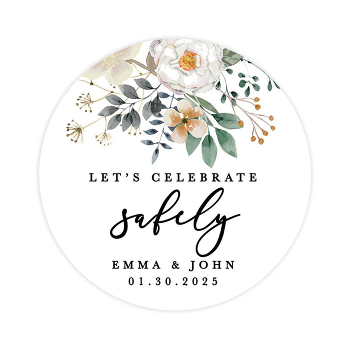 Custom Wedding Round Circle Label Stickers, You Can't Quarantine Love, Wedding Favor Label Stickers-Set of 120-Andaz Press-Quarantine Love-