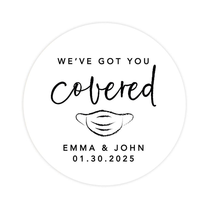 Custom Wedding Round Circle Label Stickers, You Can't Quarantine Love, Wedding Favor Label Stickers-Set of 120-Andaz Press-Got You Covered-