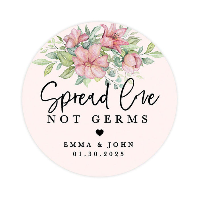 Custom Wedding Round Circle Label Stickers, You Can't Quarantine Love, Wedding Favor Label Stickers-Set of 120-Andaz Press-Spread Love-