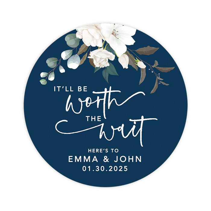 Custom Wedding Round Circle Label Stickers, You Can't Quarantine Love, Wedding Favor Label Stickers-Set of 120-Andaz Press-Worth The Wait-