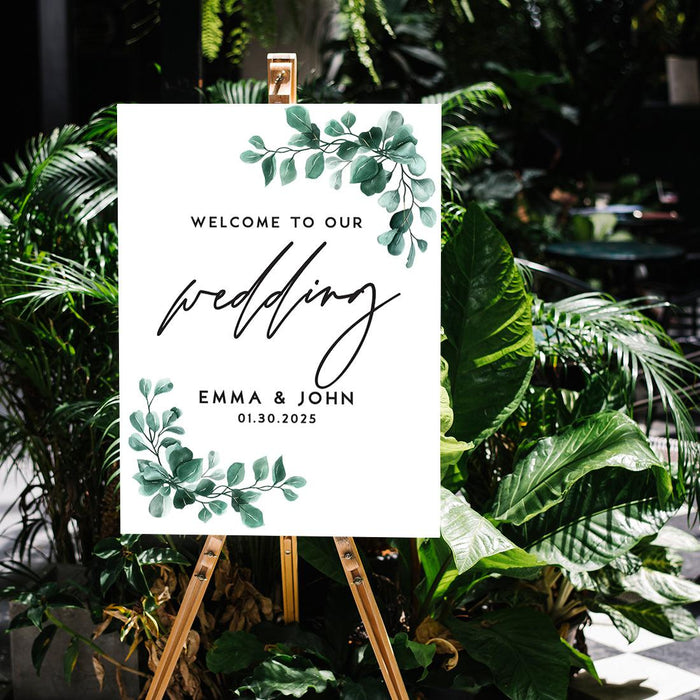 Custom Wedding Sign, Elegant Canvas Welcome for Ceremony and Reception, Set of 1-Set of 1-Andaz Press-Boho Terracotta-