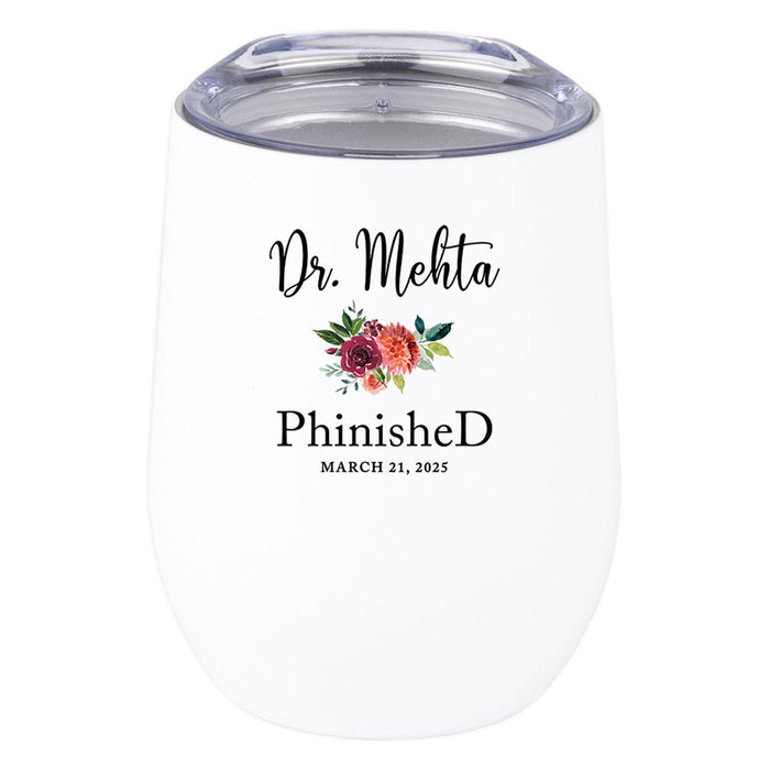 Custom Engraved 12 oz Insulated Stemless Wine Tumbler