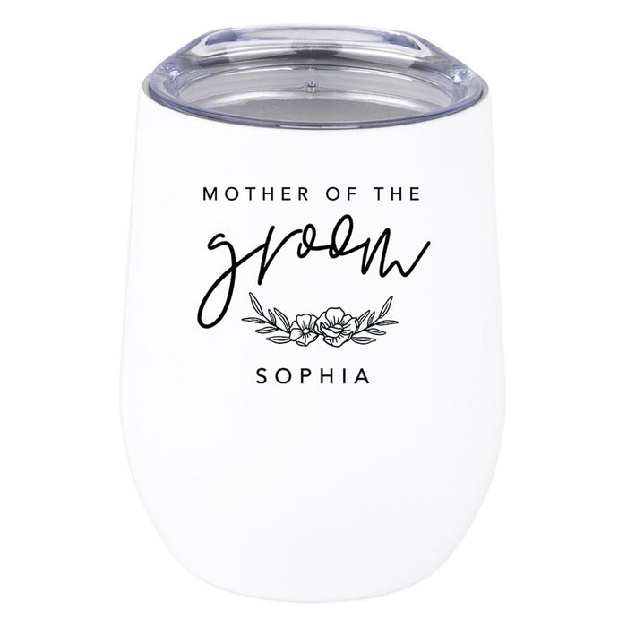 Custom Wine Tumbler with Lid Stemless Stainless Steel Insulated Gift for Wedding Engagement Bridal Shower Gifts-Set of 1-Andaz Press-Bridesmaid Custom-