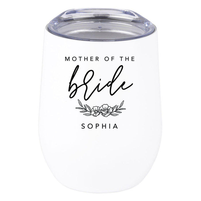 Custom Wine Tumbler with Lid Stemless Stainless Steel Insulated Gift for Wedding Engagement Bridal Shower Gifts-Set of 1-Andaz Press-Bridesmaid Custom-