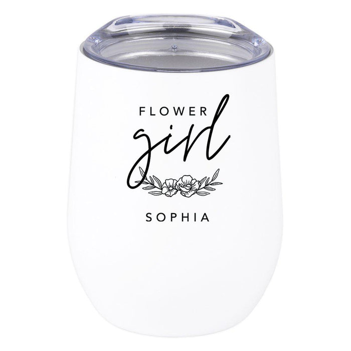 Custom Wine Tumbler with Lid Stemless Stainless Steel Insulated Gift for Wedding Engagement Bridal Shower Gifts-Set of 1-Andaz Press-Bridesmaid Custom-