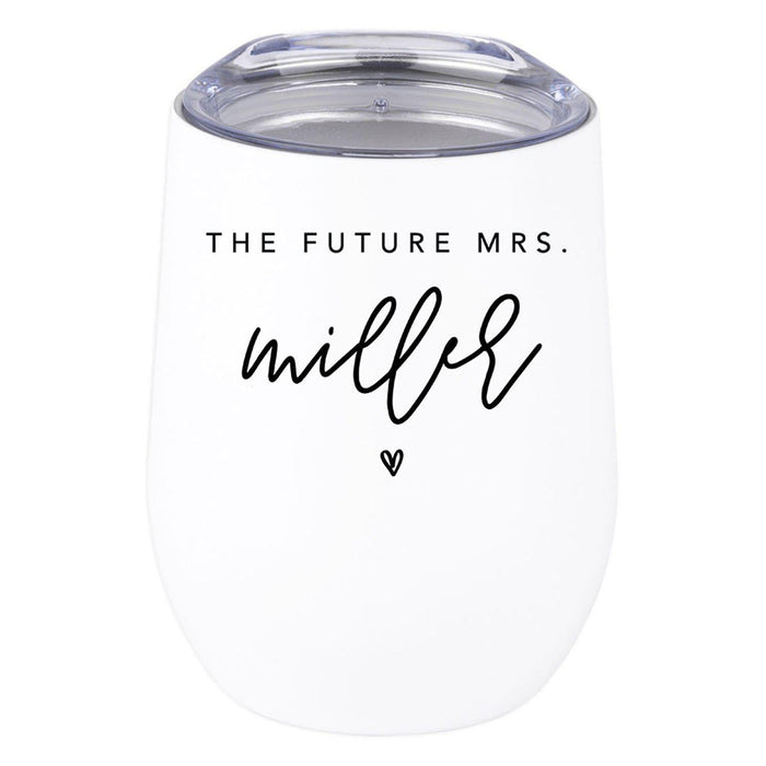 Custom Wine Tumbler with Lid Stemless Stainless Steel Insulated Gift for Wedding Engagement Bridal Shower Gifts-Set of 1-Andaz Press-Bridesmaid Custom-