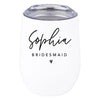 Custom Wine Tumbler with Lid Stemless Stainless Steel Insulated Gift for Wedding Engagement Bridal Shower Gifts-Set of 1-Andaz Press-Bridesmaid Custom-