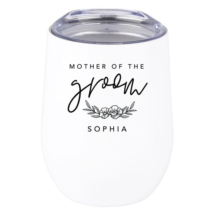 Custom Wine Tumbler with Lid Stemless Stainless Steel Insulated Gift for Wedding Engagement Bridal Shower Gifts-Set of 1-Andaz Press-Mother of The Groom-