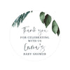Custom Winter Snowy Woodland Forest Watercolor Baby Shower Party Round Circle Label Stickers, Favors-Set of 40-Andaz Press-Thank You for Celebrating Custom-