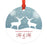 Custom Year Family Metal Christmas Ornament, Rustic Deer Winter Snowflakes-Set of 1-Andaz Press-Mr & Mr-