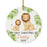 Custom Year Round Porcelain Baby's Christmas Tree Ornament Gift, Watercolor Lion-Set of 1-Andaz Press-Baby's First Christmas-
