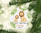 Custom Year Round Porcelain Baby's Christmas Tree Ornament Gift, Watercolor Lion-Set of 1-Andaz Press-Baby's First Christmas-