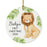 Custom Year Round Porcelain Baby's Christmas Tree Ornament Gift, Watercolor Lion-Set of 1-Andaz Press-Baby's First Christmas-