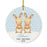 Custom Year Round Porcelain Girl Baby's Christmas Tree Ornament Gift, Watercolor Bunny Rabbit-Set of 1-Andaz Press-Baby's First Christmas-