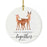 Custom Year Wedding Anniversary Round Ceramic Porcelain Christmas Ornament, Woodland Deer Design 2-Set of 1-Andaz Press-52nd-