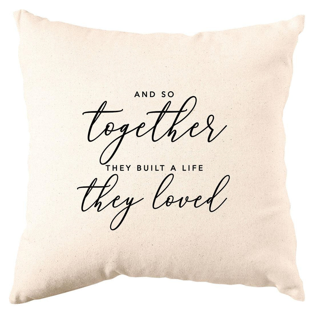 Decorative Throw Pillow Covers - 18 x 18 Pillowcase for Wedding Couple | Home Decor-Set of 1-Andaz Press-And So Together They Built A Life They Loved-