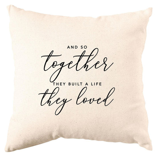 Decorative Throw Pillow Covers - 18 x 18 Pillowcase for Wedding Couple | Home Decor-Set of 1-Andaz Press-And So Together They Built A Life They Loved-