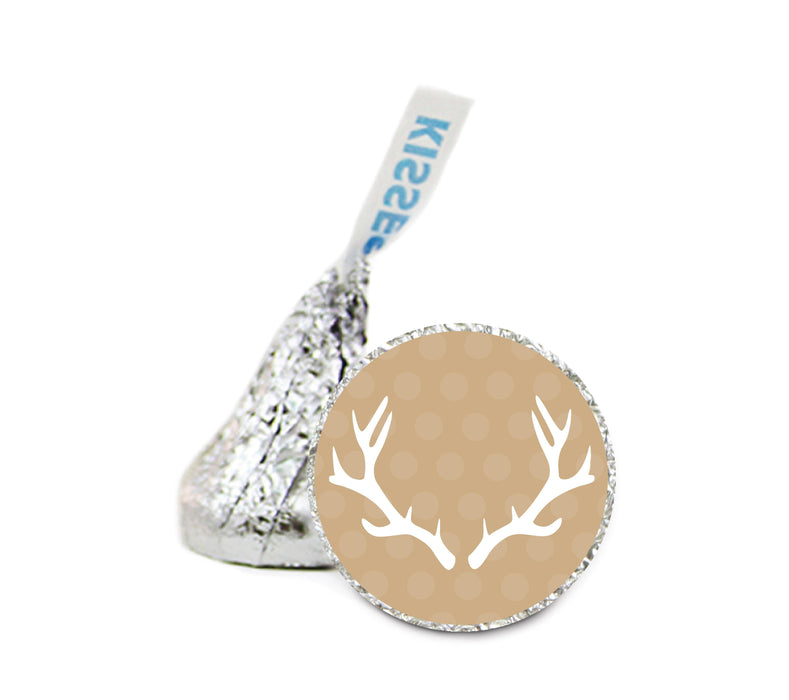 Deer Antlers Hershey's Kiss Baby Shower Stickers-Set of 216-Andaz Press-Girl-