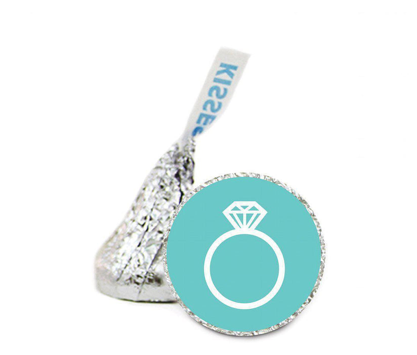 Diamond Ring Hershey's Kisses Stickers-Set of 216-Andaz Press-Diamond Blue-