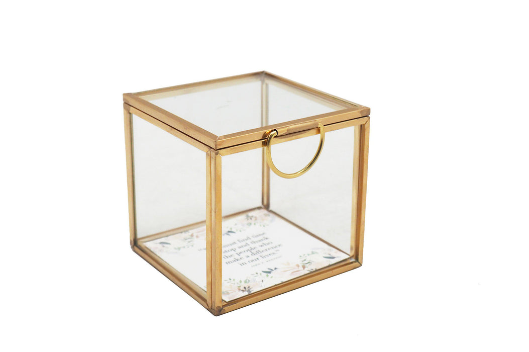 Display Glass Boxes with Hinged Lids-Set of 12-Koyal Wholesale-Gold-