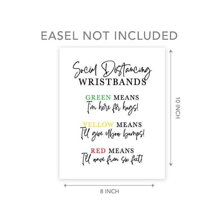 Distance Wedding Canvas Party Sign 8 x 10-inch Color Coded with 150-Pack Silicone Wristbands-Set of 1-Andaz Press-