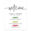 Distance Wedding Cardstock Party Signs 8.5 x 11-inch Welcome Family and Friends with 150-Pack Silicone Wristbands-Set of 1-Andaz Press-