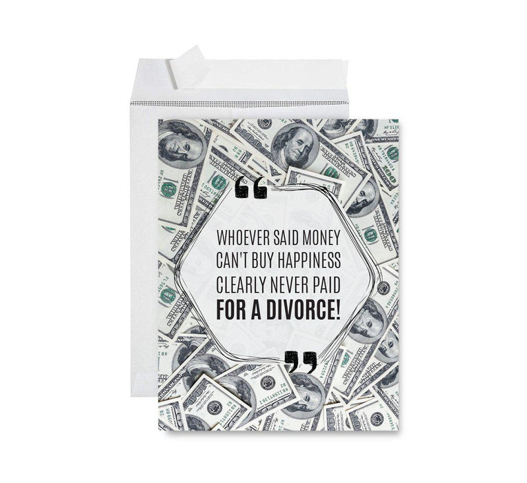 Divorce Jumbo Card, Funny Congratulations Greeting Card for Women, Men, Marriage Divorce Party-Set of 1-Andaz Press-Unofficially Divorced-